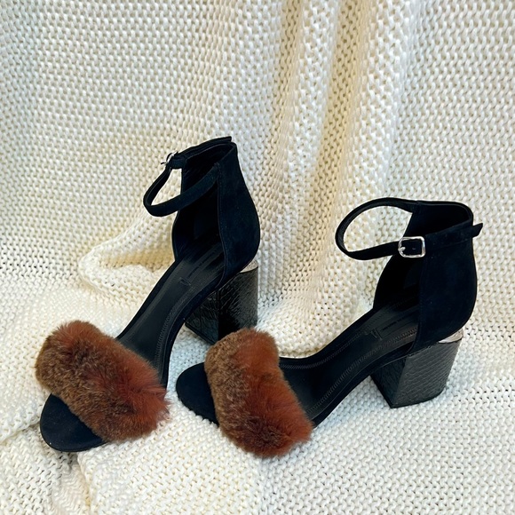 Alexander Wang Shoes - ALEXANDER WANG Abby suede and fur sandals